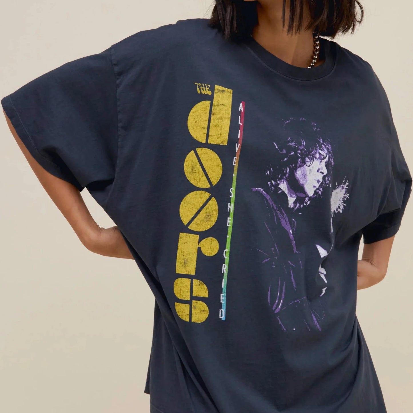 The Doors ‘Alive She Cried’ OS Tee - Vintage Black