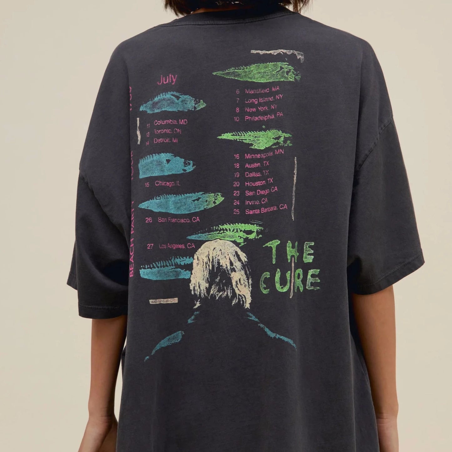 The Cure Beach Party Tour O/S Tee - Pigment Black