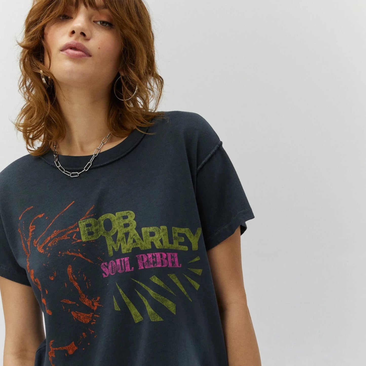 Bob Marley Soul Rebel Reverse GF Tee - Vintage Black