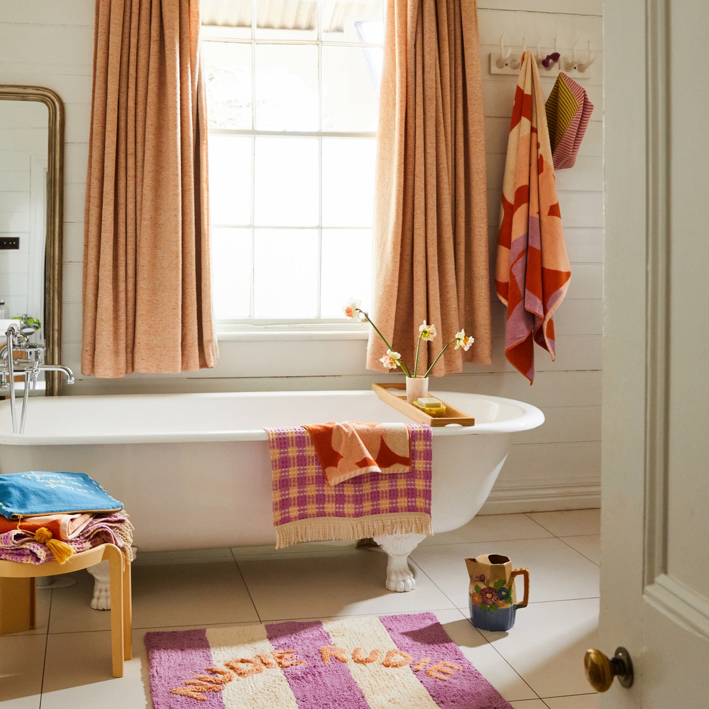 Manning Floral Towel - Persimmon