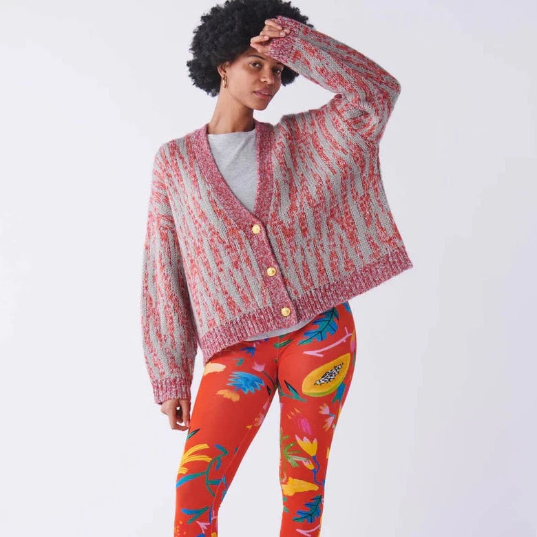 Alligator Zig Zag Short Knitted Cardigan