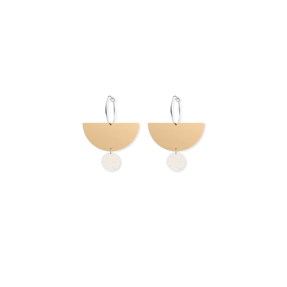 Flaxen Signature Moon and Mini Hoop Earrings