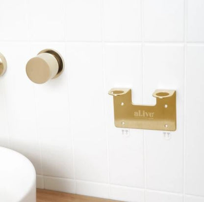Al.ive Body Double Wall Holder - Brushed Gold