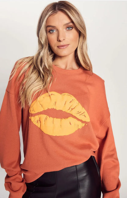 The Vintage Sweat - Paprika with Tangerine Lips