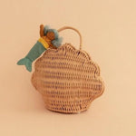Shell Rattan Bag - Rose