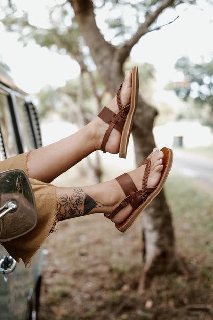 Tarifa Sandals - Moka Leather (Dark Brown)