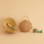 Shell Rattan Bag - Rose