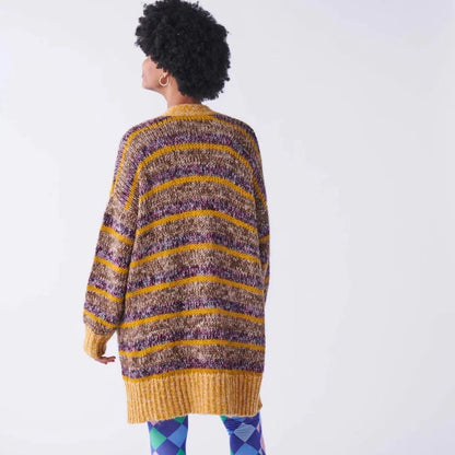 Cosy Striped Long Cardigan